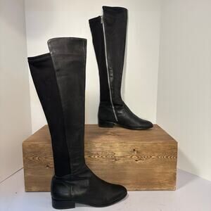 Michael Kors MK Over The Knee Bromley Riding Boots 7.5 Stretch Leather Elevated